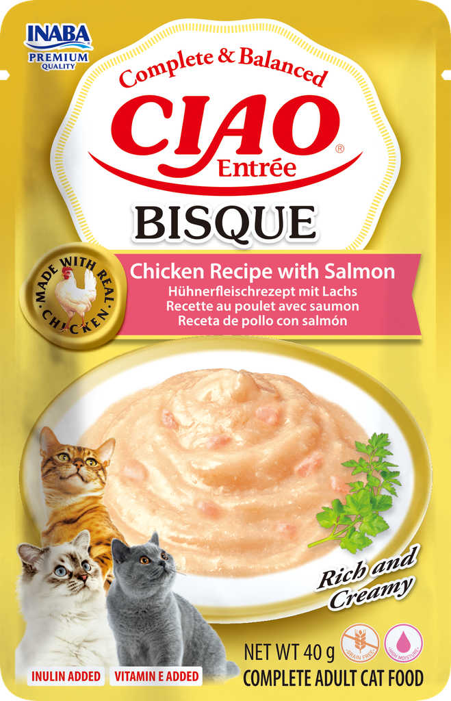 Inaba Entrée Bisque Chicken With Salmon 12 x 40 gr.