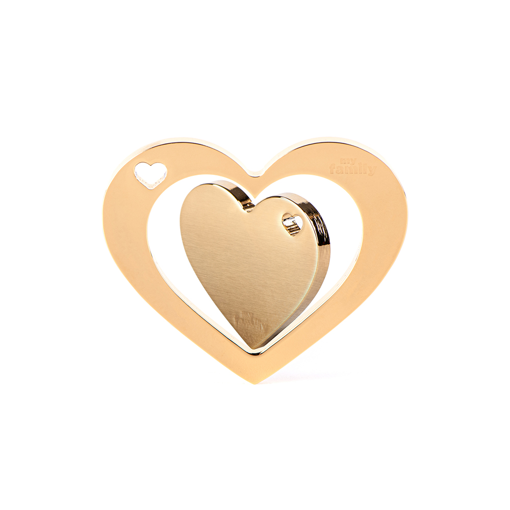MyFamily Large Double Heart Gold