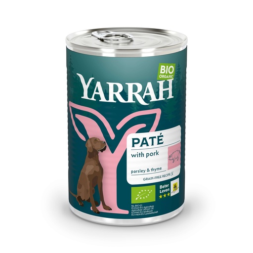 [Y7034] Yarrah Hond Blik Pate Varken 12 x 400 gr.