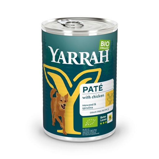 [Y7076] Yarrah Hond Blik Pate Kip 12 x 400 gr.