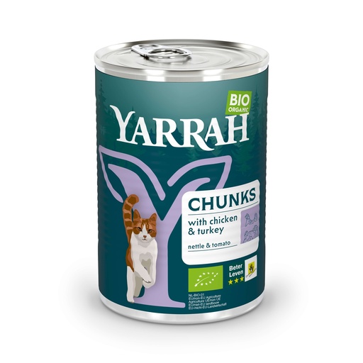 [Y7142] Yarrah Kat Blik Br.Kip/Kalk in Saus 12 x 405 gr.