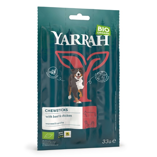 [Y7171] Yarrah Hond Kauwsticks Bio 25 x 33 gr.