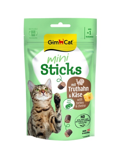 [GIM2244] GimCat Mini Sticks Kalkoen & Kaas 50 gr.