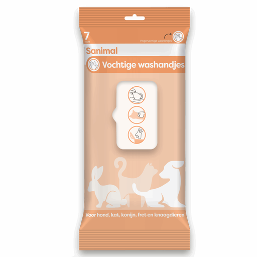[S200] Sanimal Vochtige Washandjes 7 st.