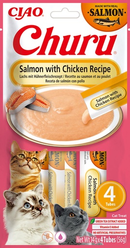 [FP73132] Inaba Churu Salmon With Chicken 12 x 4 x 14 gr.