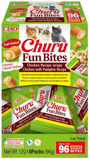 [FP73176] Inaba Churu Fun Bites Chicken Wraps Chicken With Pumpkin 8 x 12 gr.