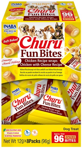[FP73178] Inaba Dog Churu Fun Bites Chicken Wraps Chicken With Cheese 8 x 12 gr.