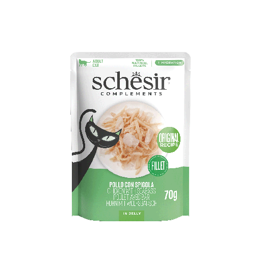 [AG12174] Schesir Cat Pouch Chicken With Seabass In Jelly