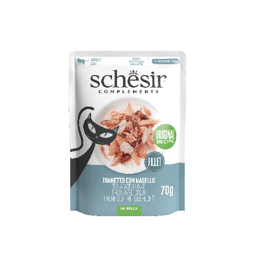 [AG12244] Schesir Cat Pouch Tuna With Hake In Jelly