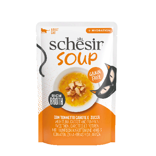 [AG12542] Schesir Cat Pouch Soup Tuna & Carrot & Pumpkin