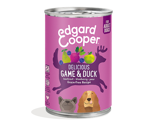 [EC48533] Edgard & Cooper Dog Adult Game & Duck, Beetroot, Blueberry, Pear 6 x 400 gr.