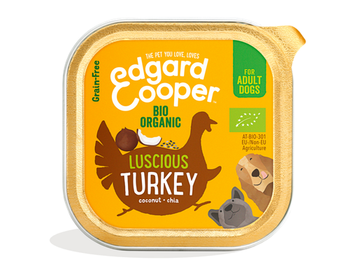 [EC48545] Edgard & Cooper Dog Adult Organic Turkey, Coconut, Chia 17 x 100 gr.