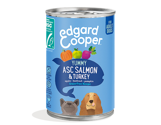 [EC64332] Edgard & Cooper Dog Adult ASC Salmon & Turkey, Apple, Beetroot, Pumpkin 6 x 400 gr.