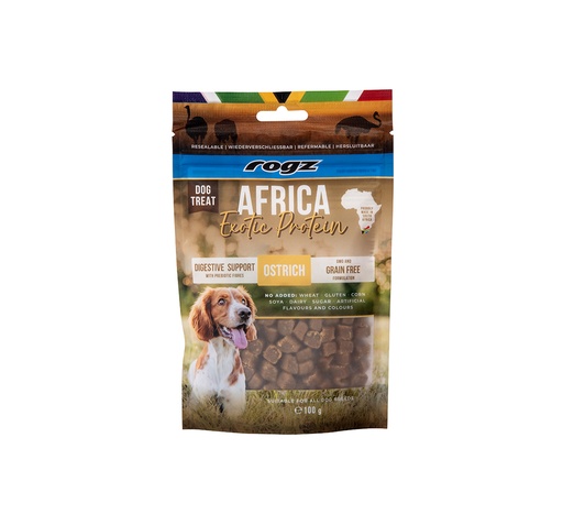 [RDTAED100O] Rogz Dog Treat Digestive Struisvogel 6 x 100 gr.