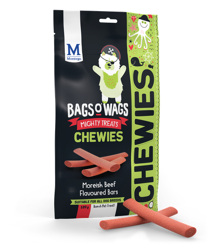 [MT62084] Montego Bags O' Wags Chewies Beef Bars 10 x 120 gr.