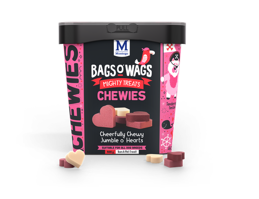 [MT62135] Montego Bags O' Wags Chewies Chewy Hearts 4 x 500 gr.