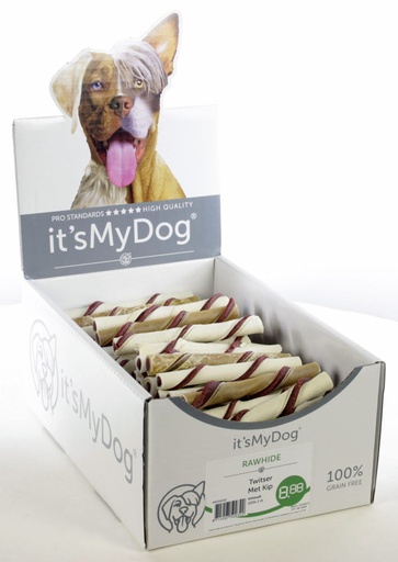 [IMD50032] it's My Dog Rawhide Twist 100 x 1 st.