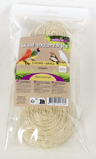 [E21616] Sisal Touwnestjes Klein 3 st.
