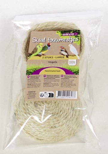 [E21617] Sisal Touwnestjes Groot 2 st.