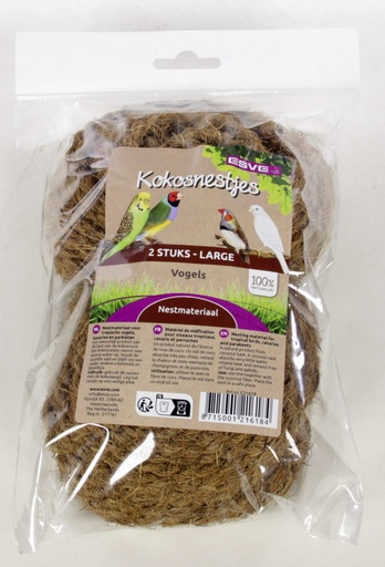 [E21618] Kokosnestjes Groot 2 st.