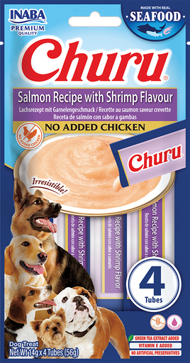 [FP73205] Inaba Dog Churu Salmon With Shrimp (12 x 4 x 14 gr.)