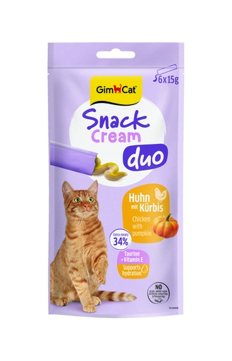 [GIM42246] GimCat Snack Cream Duo Kip Met Pompoen 6 x 15 gr.